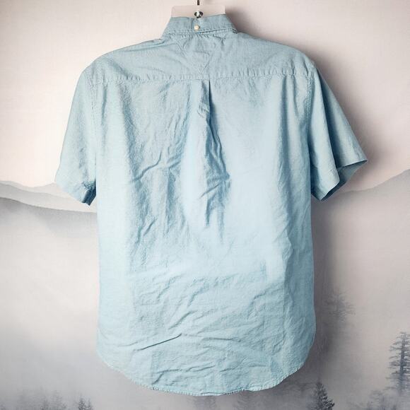 Tommy Hilfiger Custom Fit Baby Blue Button Down Shirt | Men's Large - Picture 6 of 11